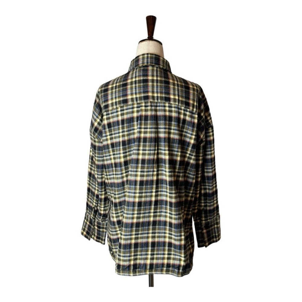 Everlane Brown Multi Plaid Collared Button Down T… - image 3